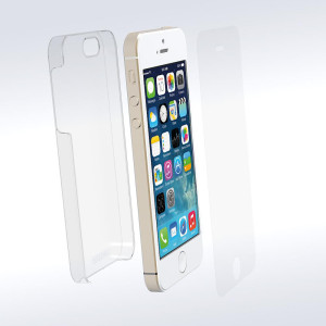 iphone 5 with clear protecting case floating around it