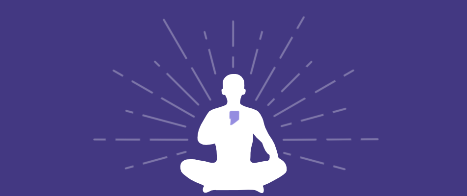 Protect Your Bubble best meditation app banner with person in yoga position on phone